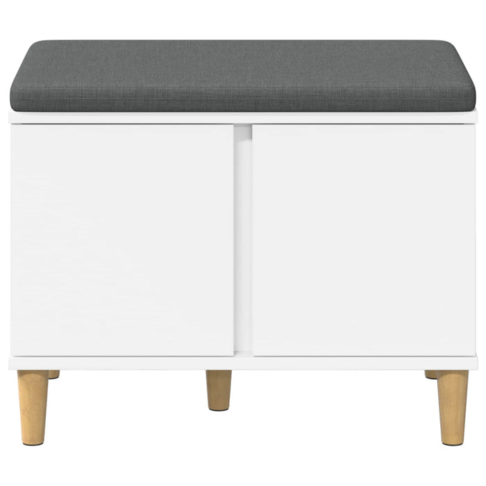 Bancă pentru hol cu pernă cu depozitare Alb 60 x 38 x 46 cm - WALTI WALTI