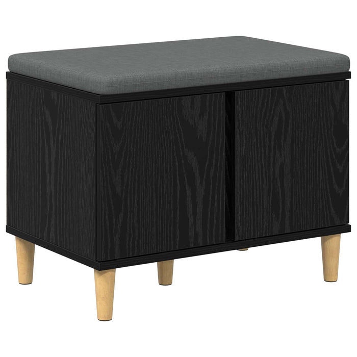 Bancă pentru hol cu pernă cu ușă Stejar Negru 60 x 38 x 46 cm - WALTI WALTI
