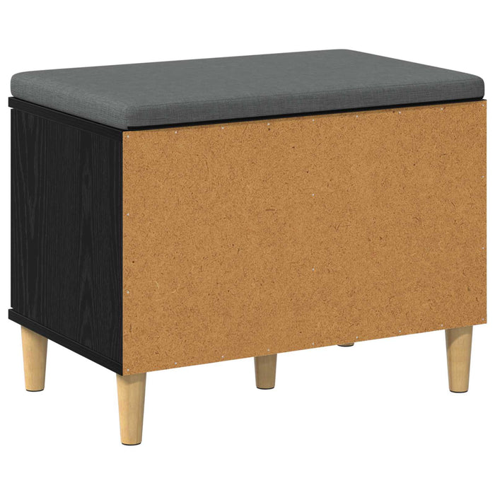 Bancă pentru hol cu pernă cu ușă Stejar Negru 60 x 38 x 46 cm - WALTI WALTI