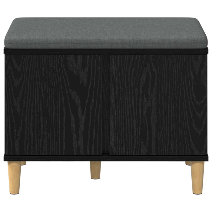 Bancă pentru hol cu pernă cu ușă Stejar Negru 60 x 38 x 46 cm - WALTI WALTI