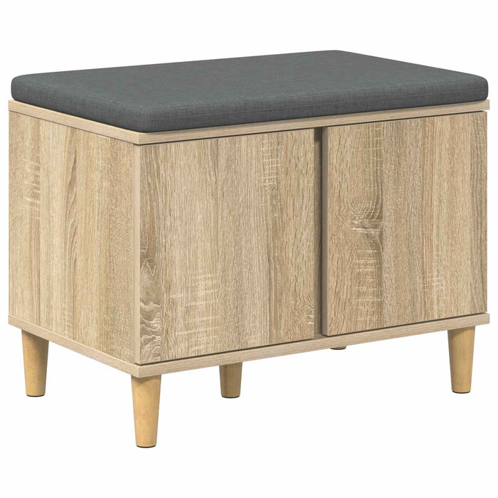Bancă pentru hol cu pernă cu ușă Stejar Sonoma 60 x 38 x 46 cm - WALTI WALTI