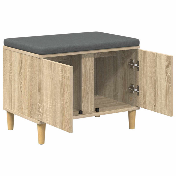 Bancă pentru hol cu pernă cu ușă Stejar Sonoma 60 x 38 x 46 cm - WALTI WALTI