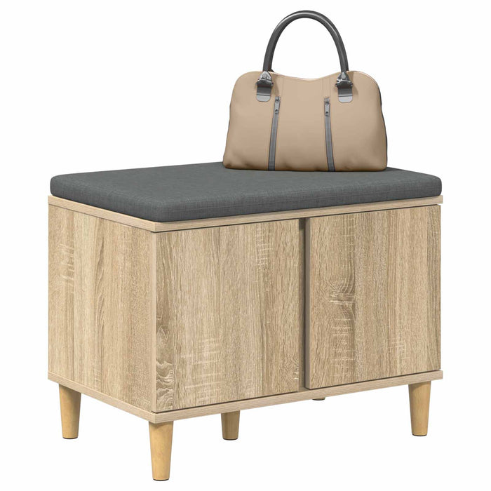 Bancă pentru hol cu pernă cu ușă Stejar Sonoma 60 x 38 x 46 cm - WALTI WALTI