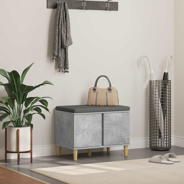 Bancă pentru hol cu pernă cu ușă Gri Beton 60 x 38 x 46 cm - WALTI WALTI