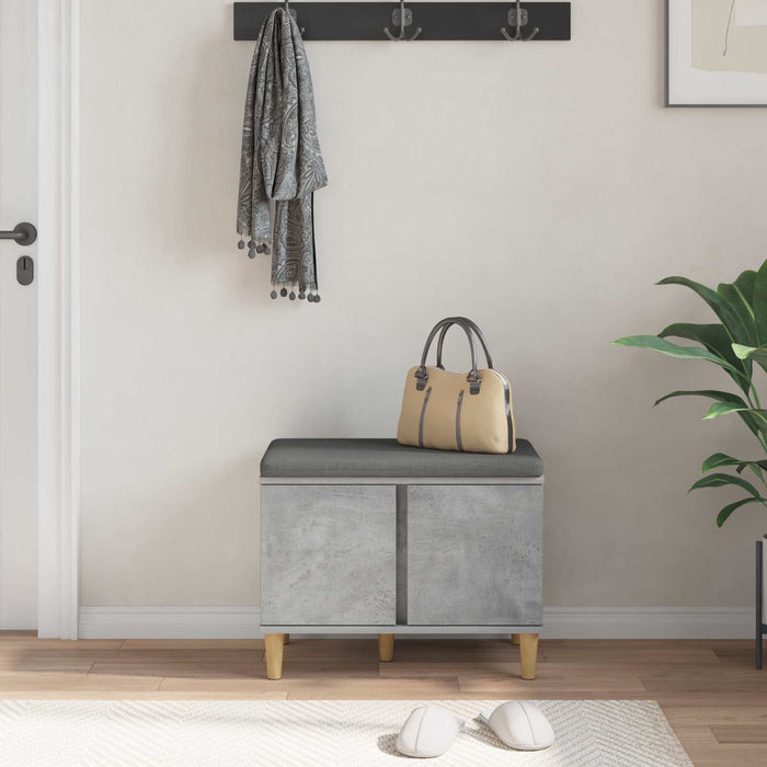 Bancă pentru hol cu pernă cu ușă Gri Beton 60 x 38 x 46 cm - WALTI WALTI