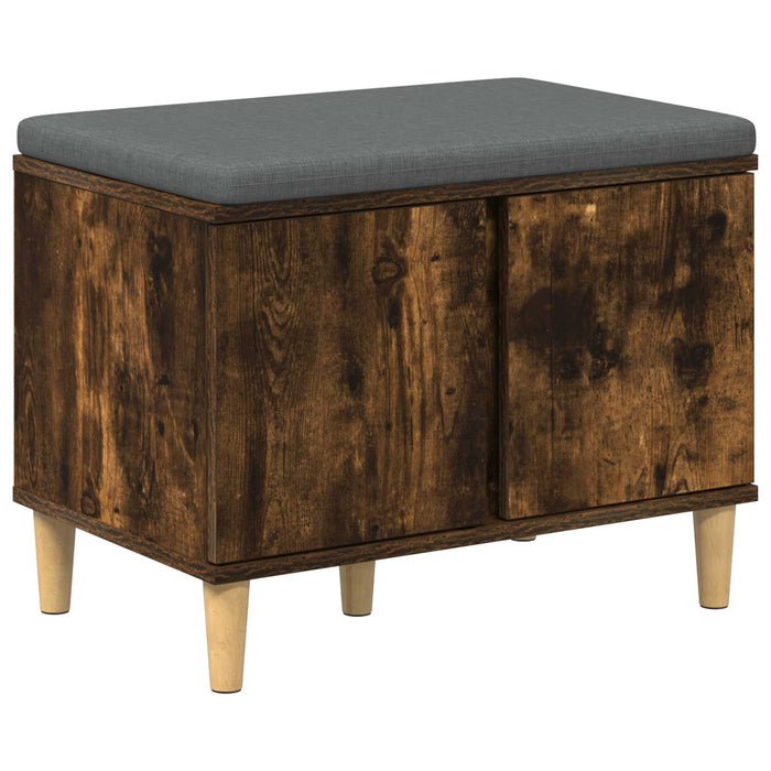 Bancă pentru hol cu pernă cu ușă Stejar Afumat 60 x 38 x 46 cm - WALTI WALTI