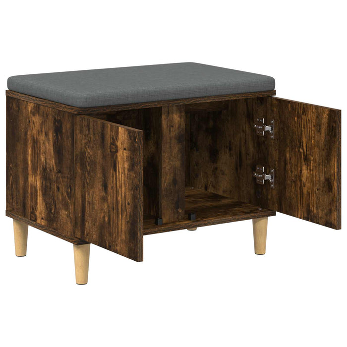 Bancă pentru hol cu pernă cu ușă Stejar Afumat 60 x 38 x 46 cm - WALTI WALTI