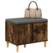 Bancă pentru hol cu pernă cu ușă Stejar Afumat 60 x 38 x 46 cm - WALTI WALTI