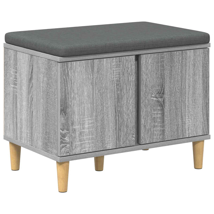 Bancă pentru hol cu pernă cu ușă Sonoma gri 60 x 38 x 46 cm - WALTI WALTI