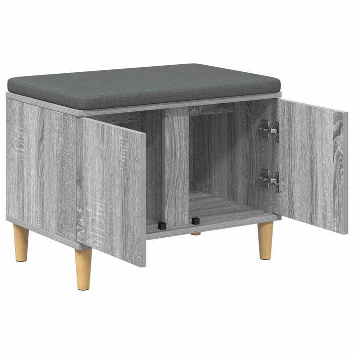 Bancă pentru hol cu pernă cu ușă Sonoma gri 60 x 38 x 46 cm - WALTI WALTI
