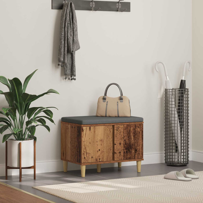 Bancă pentru hol cu pernă cu ușă Lemn vechi 60 x 38 x 46 cm - WALTI WALTI