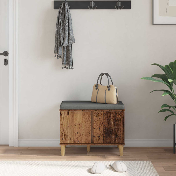 Bancă pentru hol cu pernă cu ușă Lemn vechi 60 x 38 x 46 cm - WALTI WALTI