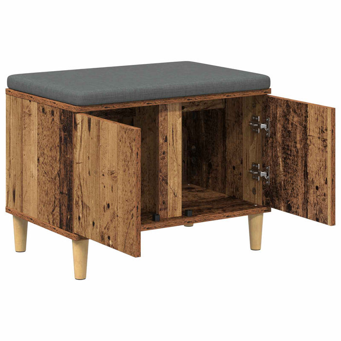 Bancă pentru hol cu pernă cu ușă Lemn vechi 60 x 38 x 46 cm - WALTI WALTI
