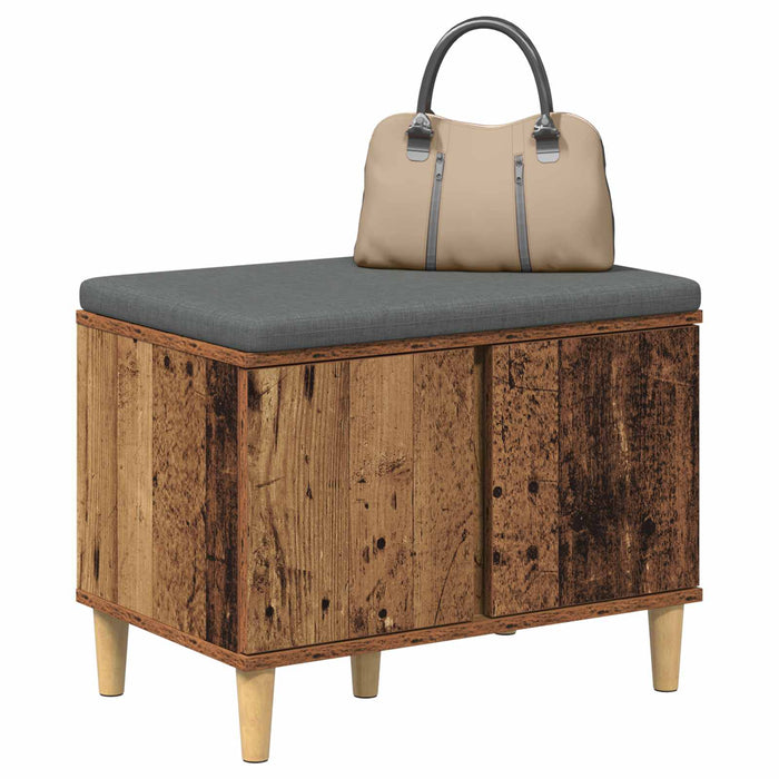 Bancă pentru hol cu pernă cu ușă Lemn vechi 60 x 38 x 46 cm - WALTI WALTI