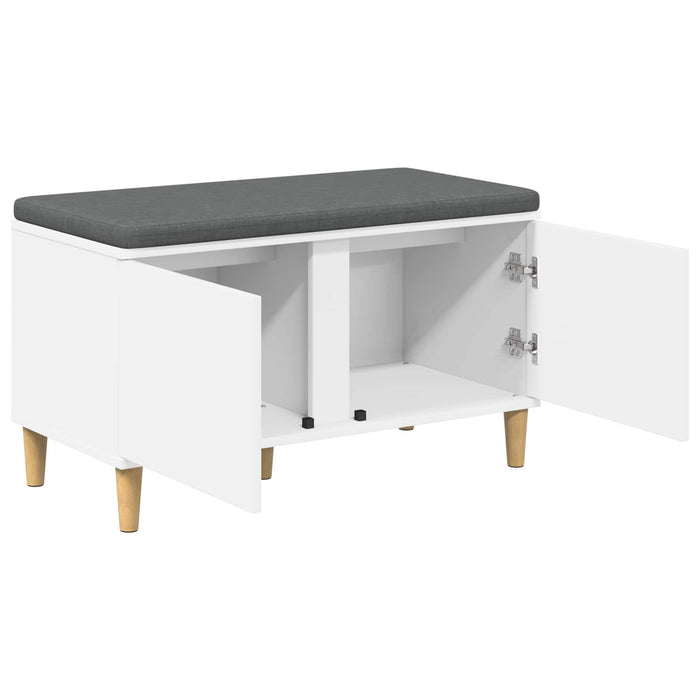 Bancă pentru hol cu pernă cu depozitare Alb 80 x 38 x 46 cm - WALTI WALTI