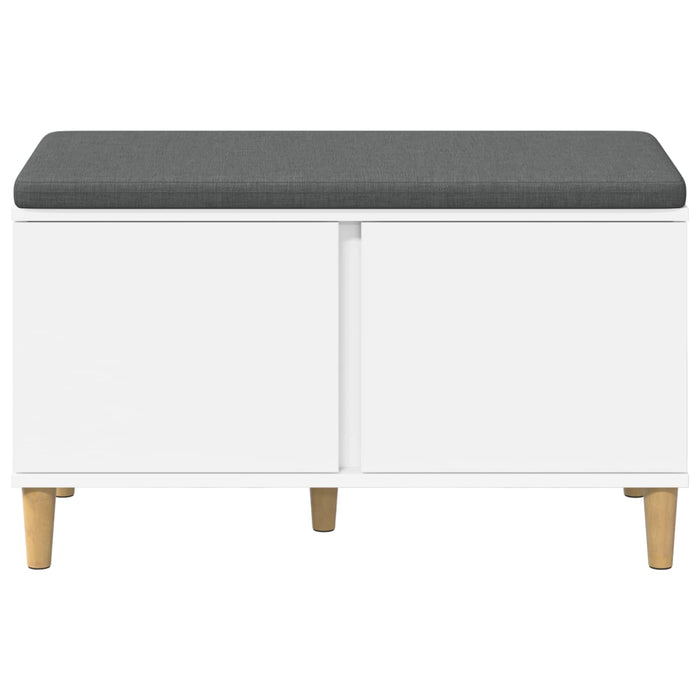 Bancă pentru hol cu pernă cu depozitare Alb 80 x 38 x 46 cm - WALTI WALTI
