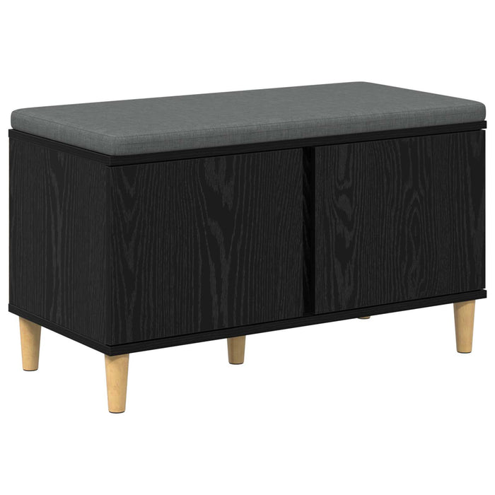 Bancă pentru hol cu pernă cu ușă Stejar Negru 80 x 38 x 46 cm - WALTI WALTI