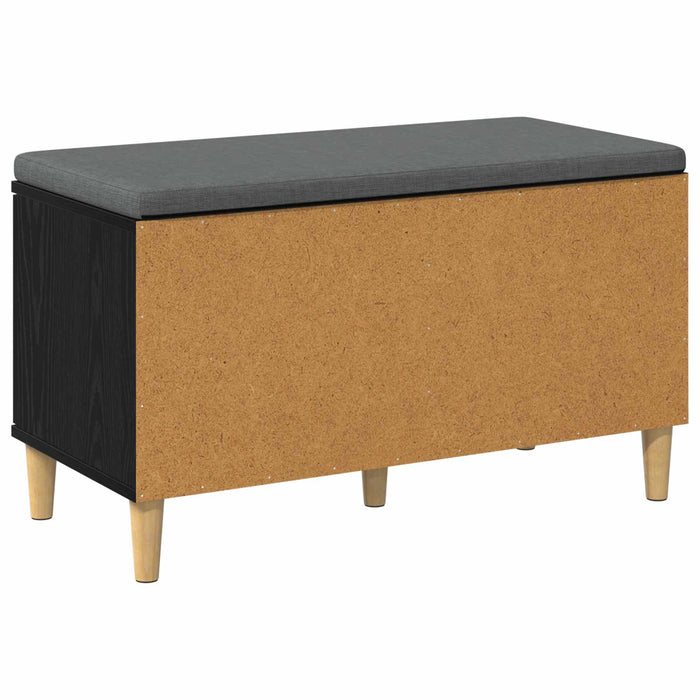 Bancă pentru hol cu pernă cu ușă Stejar Negru 80 x 38 x 46 cm - WALTI WALTI