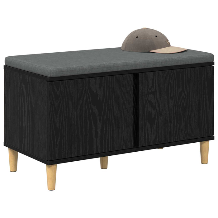 Bancă pentru hol cu pernă cu ușă Stejar Negru 80 x 38 x 46 cm - WALTI WALTI