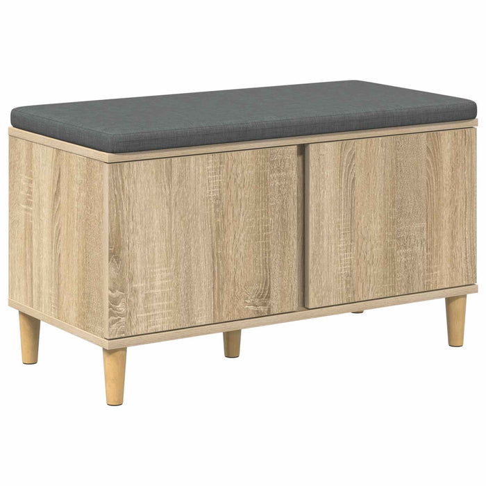 Bancă pentru hol cu pernă cu ușă Stejar Sonoma 80 x 38 x 46 cm - WALTI WALTI