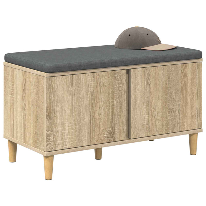 Bancă pentru hol cu pernă cu ușă Stejar Sonoma 80 x 38 x 46 cm - WALTI WALTI