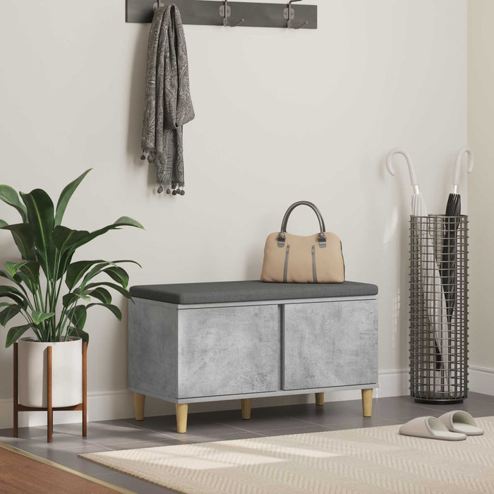 Bancă pentru hol cu pernă cu ușă Gri Beton 80 x 38 x 46 cm - WALTI WALTI