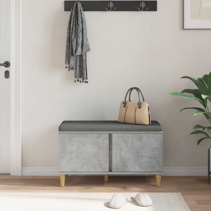 Bancă pentru hol cu pernă cu ușă Gri Beton 80 x 38 x 46 cm - WALTI WALTI