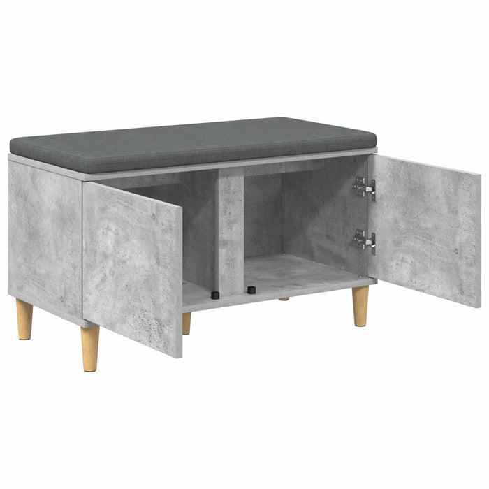 Bancă pentru hol cu pernă cu ușă Gri Beton 80 x 38 x 46 cm - WALTI WALTI