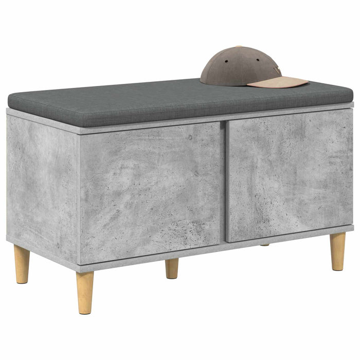 Bancă pentru hol cu pernă cu ușă Gri Beton 80 x 38 x 46 cm - WALTI WALTI