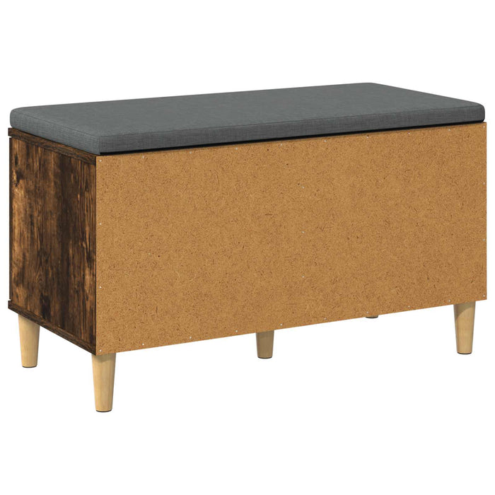 Bancă pentru hol cu pernă cu ușă Stejar Afumat 80 x 38 x 46 cm - WALTI WALTI