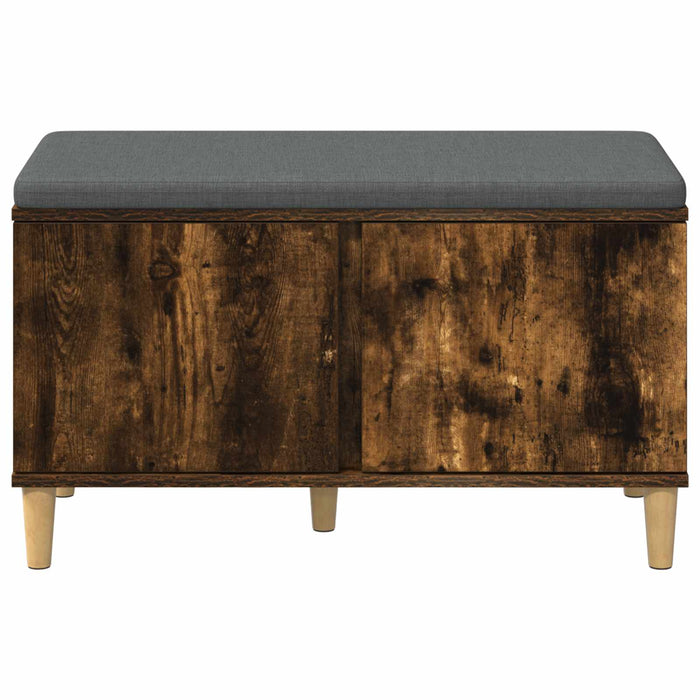 Bancă pentru hol cu pernă cu ușă Stejar Afumat 80 x 38 x 46 cm - WALTI WALTI