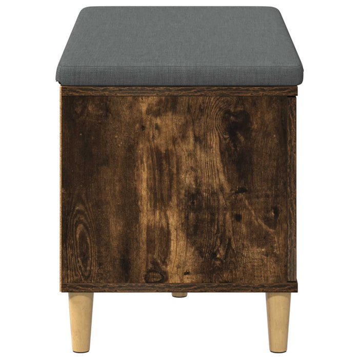 Bancă pentru hol cu pernă cu ușă Stejar Afumat 80 x 38 x 46 cm - WALTI WALTI
