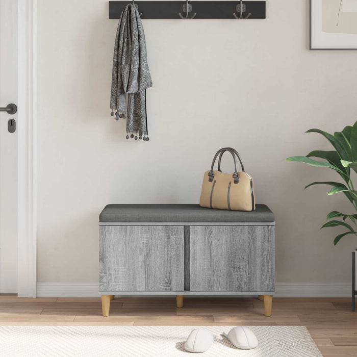 Bancă pentru hol cu pernă cu ușă Sonoma gri 80 x 38 x 46 cm - WALTI WALTI