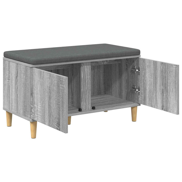 Bancă pentru hol cu pernă cu ușă Sonoma gri 80 x 38 x 46 cm - WALTI WALTI