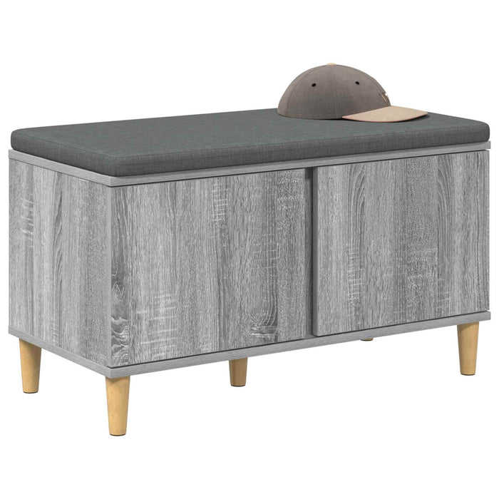 Bancă pentru hol cu pernă cu ușă Sonoma gri 80 x 38 x 46 cm - WALTI WALTI