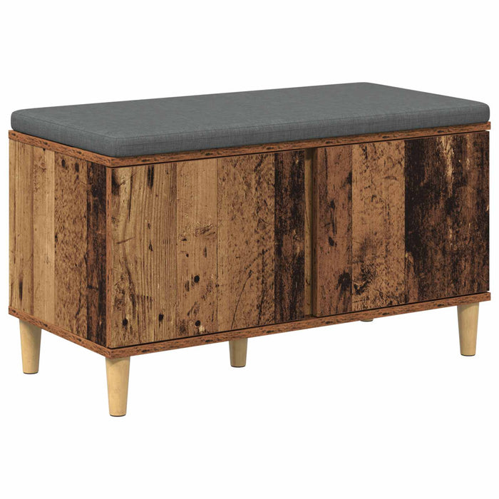 Bancă pentru hol cu pernă cu ușă Lemn vechi 80 x 38 x 46 cm - WALTI WALTI
