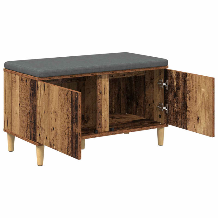 Bancă pentru hol cu pernă cu ușă Lemn vechi 80 x 38 x 46 cm - WALTI WALTI