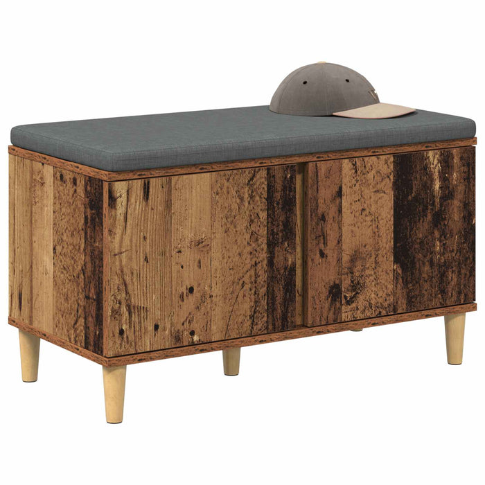 Bancă pentru hol cu pernă cu ușă Lemn vechi 80 x 38 x 46 cm - WALTI WALTI
