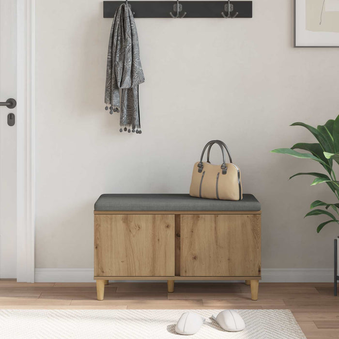 Bancă pentru hol cu pernă Stejar Artizanal 80 x 38 x 46 cm - WALTI WALTI