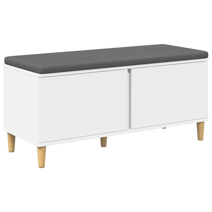 Bancă pentru hol cu pernă cu depozitare Alb 100 x 38 x 46 cm - WALTI WALTI