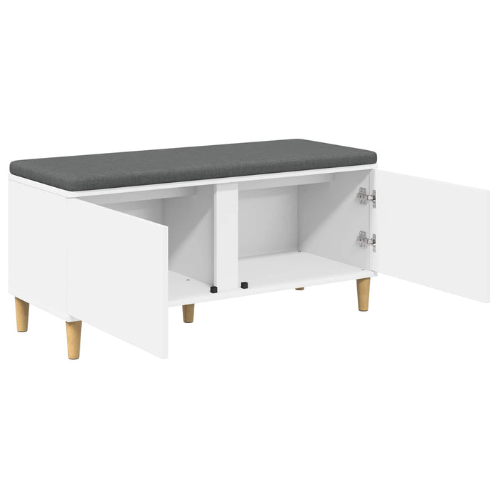 Bancă pentru hol cu pernă cu depozitare Alb 100 x 38 x 46 cm - WALTI WALTI