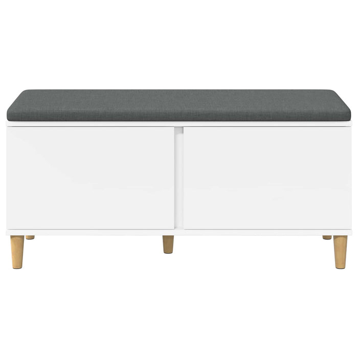 Bancă pentru hol cu pernă cu depozitare Alb 100 x 38 x 46 cm - WALTI WALTI