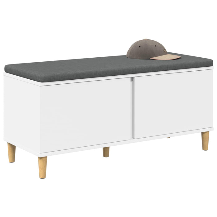 Bancă pentru hol cu pernă cu depozitare Alb 100 x 38 x 46 cm - WALTI WALTI