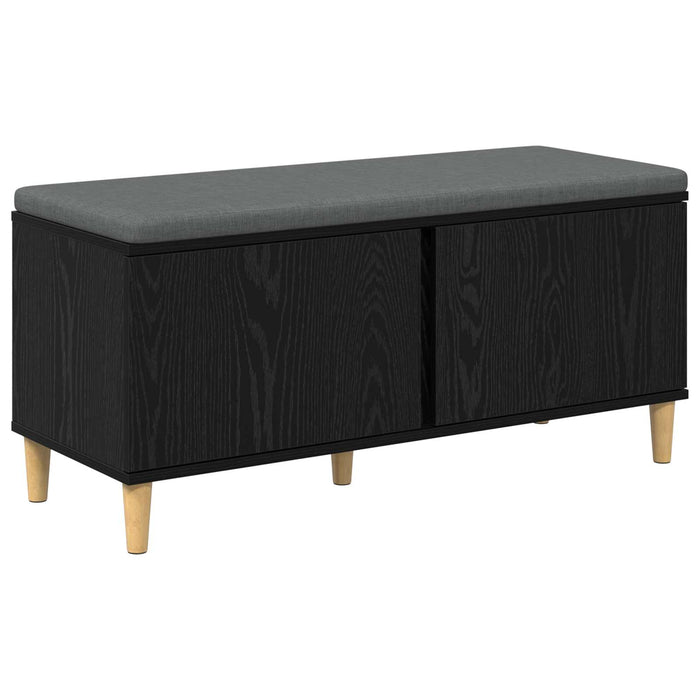 Bancă pentru hol cu pernă cu ușă Stejar Negru 100 x 38 x 46 cm - WALTI WALTI