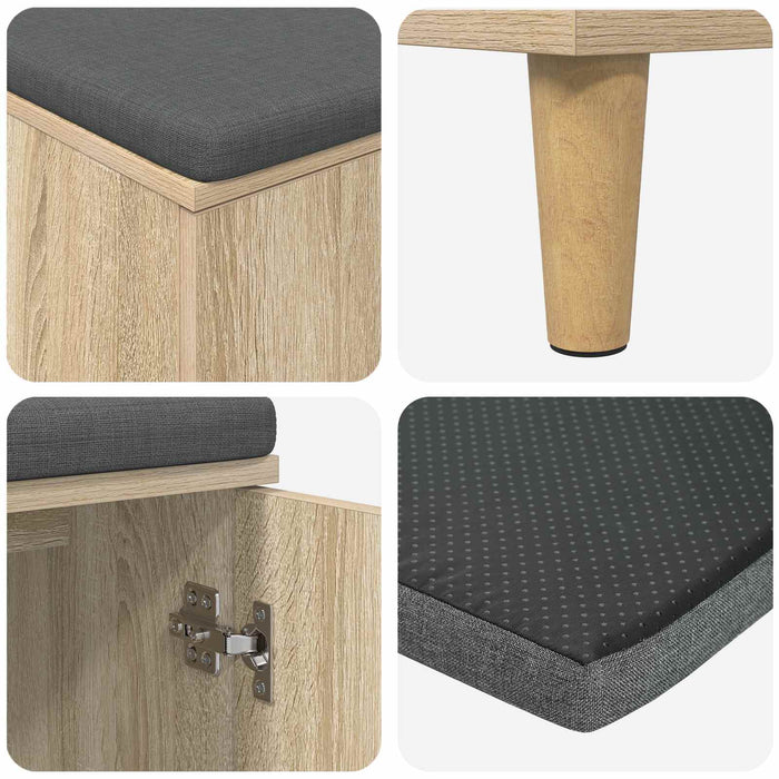 Bancă pentru hol cu pernă cu ușă Stejar Sonoma 100 x 38 x 46 cm - WALTI WALTI