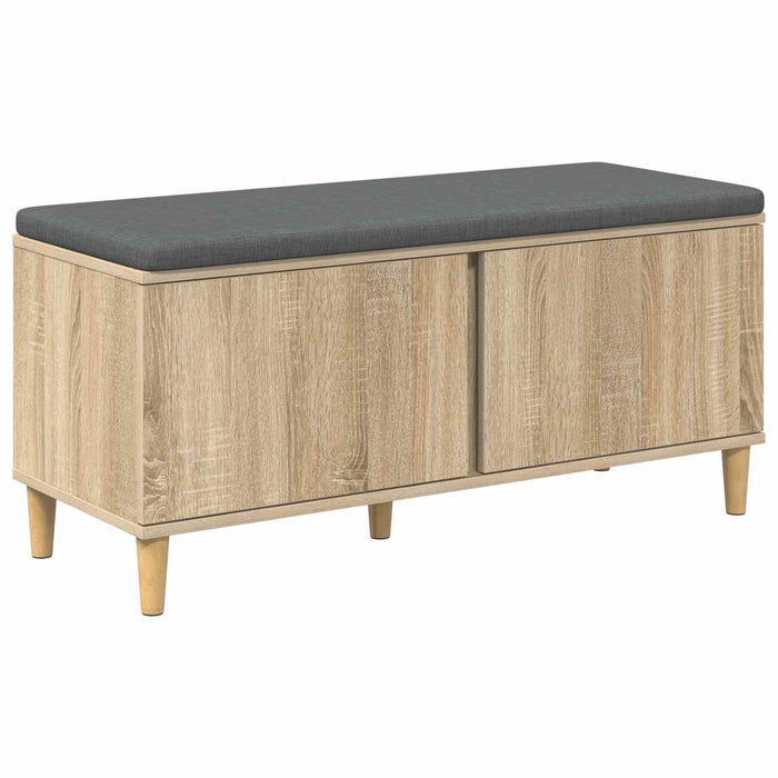 Bancă pentru hol cu pernă cu ușă Stejar Sonoma 100 x 38 x 46 cm - WALTI WALTI