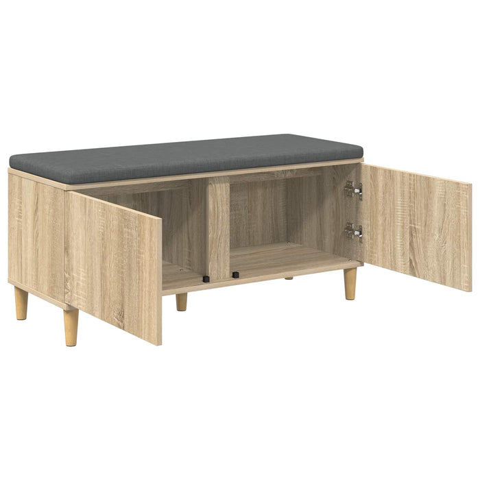 Bancă pentru hol cu pernă cu ușă Stejar Sonoma 100 x 38 x 46 cm - WALTI WALTI