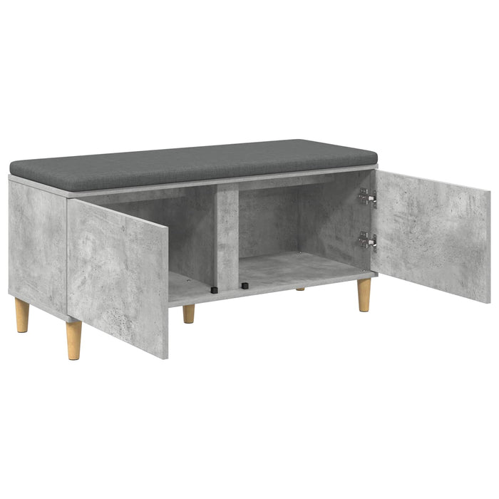 Bancă pentru hol cu pernă cu ușă Gri Beton 100 x 38 x 46 cm - WALTI WALTI