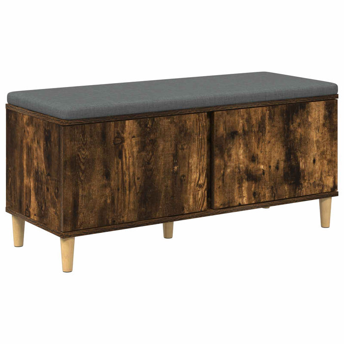 Bancă pentru hol cu pernă cu ușă Stejar Afumat 100 x 38 x 46 cm - WALTI WALTI