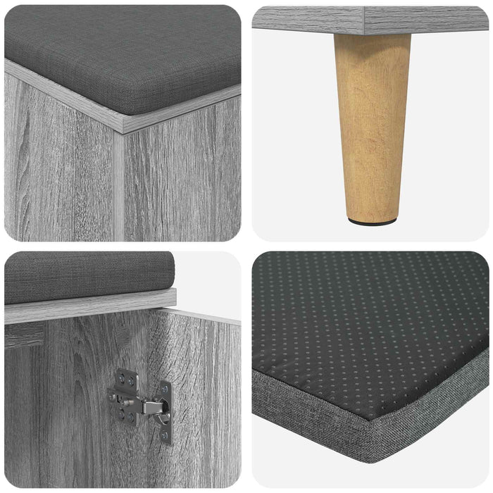Bancă pentru hol cu pernă cu ușă Sonoma gri 100 x 38 x 46 cm - WALTI WALTI